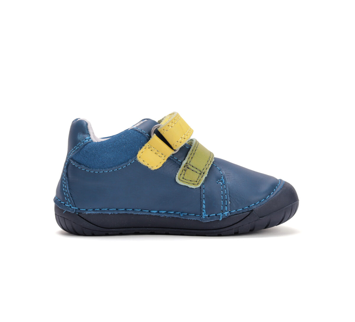 D.D.Step nahast tossud, royal blue/yellow D.D.Step - HellyK - Kvaliteetsed lasteriided, villariided, barefoot jalatsid