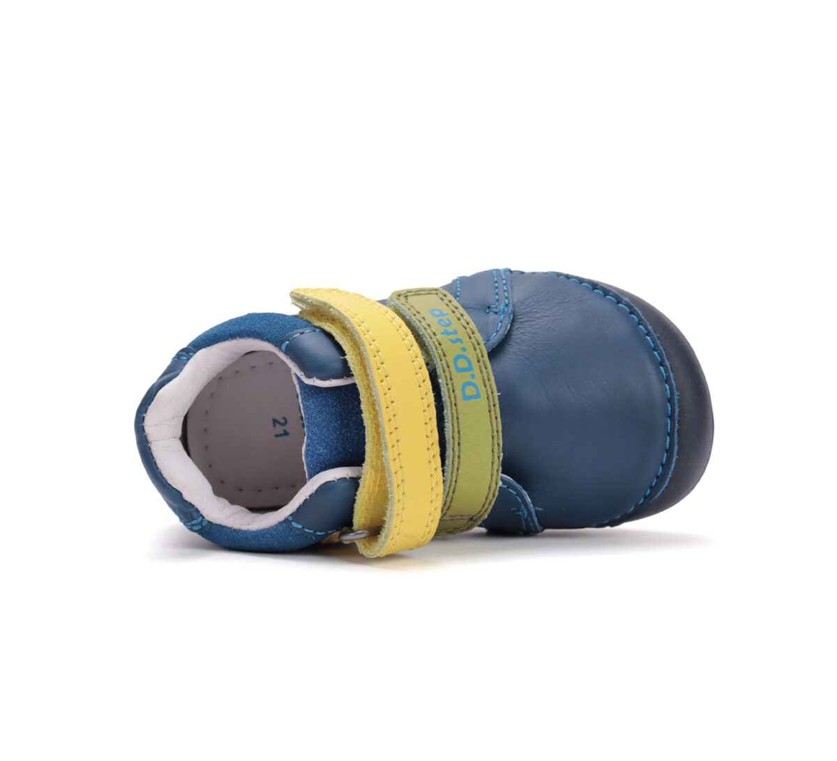 D.D.Step nahast tossud, royal blue/yellow D.D.Step - HellyK - Kvaliteetsed lasteriided, villariided, barefoot jalatsid