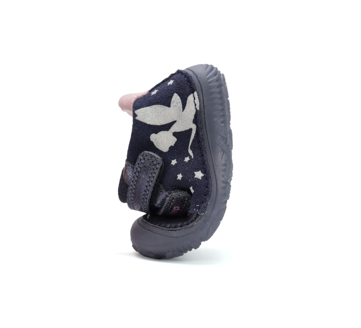 D.D.Step helendava talla ja embleemiga nahast tossud, royal blue/haldjas 073 D.D.Step nahast tossud - HellyK - Kvaliteetsed lasteriided, villariided, barefoot jalatsid