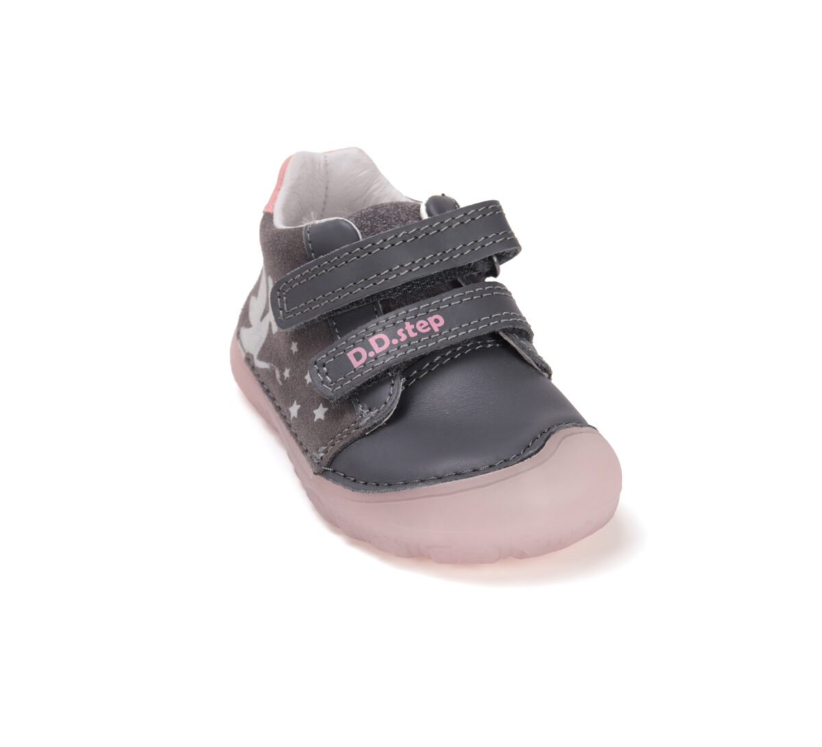 D.D.Step helendava talla ja embleemiga nahast tossud, dark gery/haldjas 073 D.D.Step helendava talla ja embleemiga nahast tossud, dark gery/haldjas 073 D.D.Step nahast tossud - HellyK - Kvaliteetsed lasteriided, villariided, barefoot jalatsid