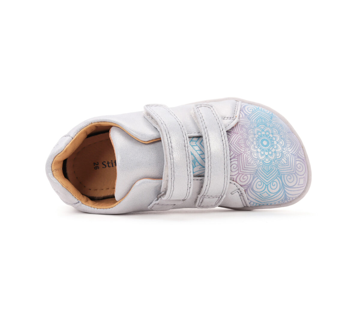 Stitch & Walk nahast tossud, silver/mandala Kevad/sügis - HellyK - Kvaliteetsed lasteriided, villariided, barefoot jalatsid