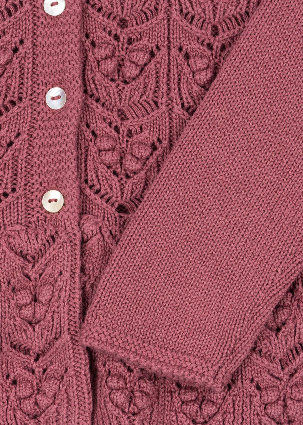 Konges Sløjd Cabby kootud kardigan, deco rose Kampsunid, pusad, jakid - HellyK - Kvaliteetsed lasteriided, villariided, barefoot jalatsid