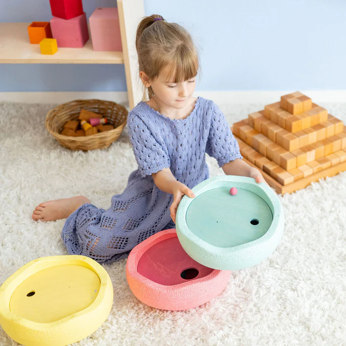 Grimm´s x Stapelstein® veerevad kettad, pastell Grimm's puidust mänguasjad - HellyK - Kvaliteetsed lasteriided, villariided, barefoot jalatsid