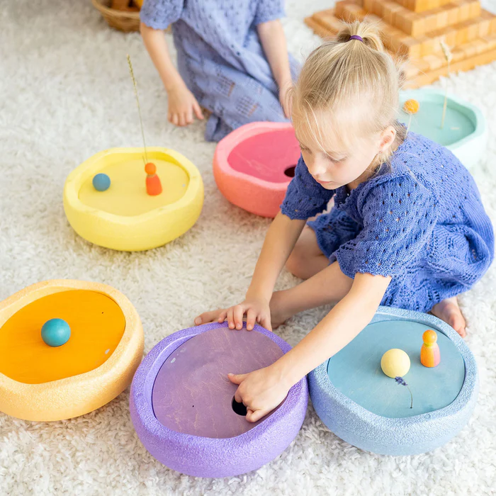 Grimm´s x Stapelstein® veerevad kettad, pastell Grimm's puidust mänguasjad - HellyK - Kvaliteetsed lasteriided, villariided, barefoot jalatsid