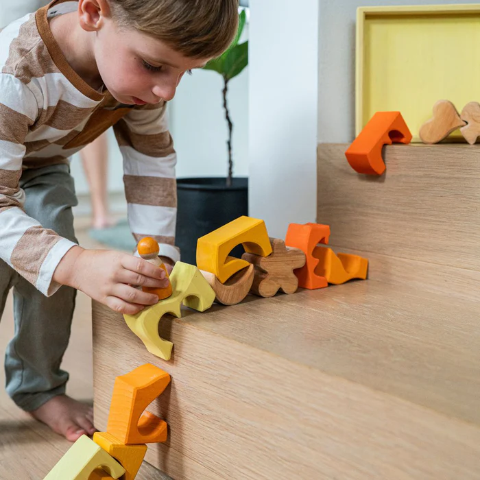 Grimm´s ehituskomplekt, kollane Grimm's puidust mänguasjad - HellyK - Kvaliteetsed lasteriided, villariided, barefoot jalatsid