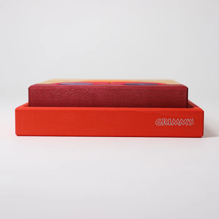 Grimm´s ehituskomplekt, punane Grimm's puidust mänguasjad - HellyK - Kvaliteetsed lasteriided, villariided, barefoot jalatsid