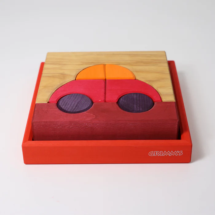 Grimm´s ehituskomplekt, punane Grimm's puidust mänguasjad - HellyK - Kvaliteetsed lasteriided, villariided, barefoot jalatsid