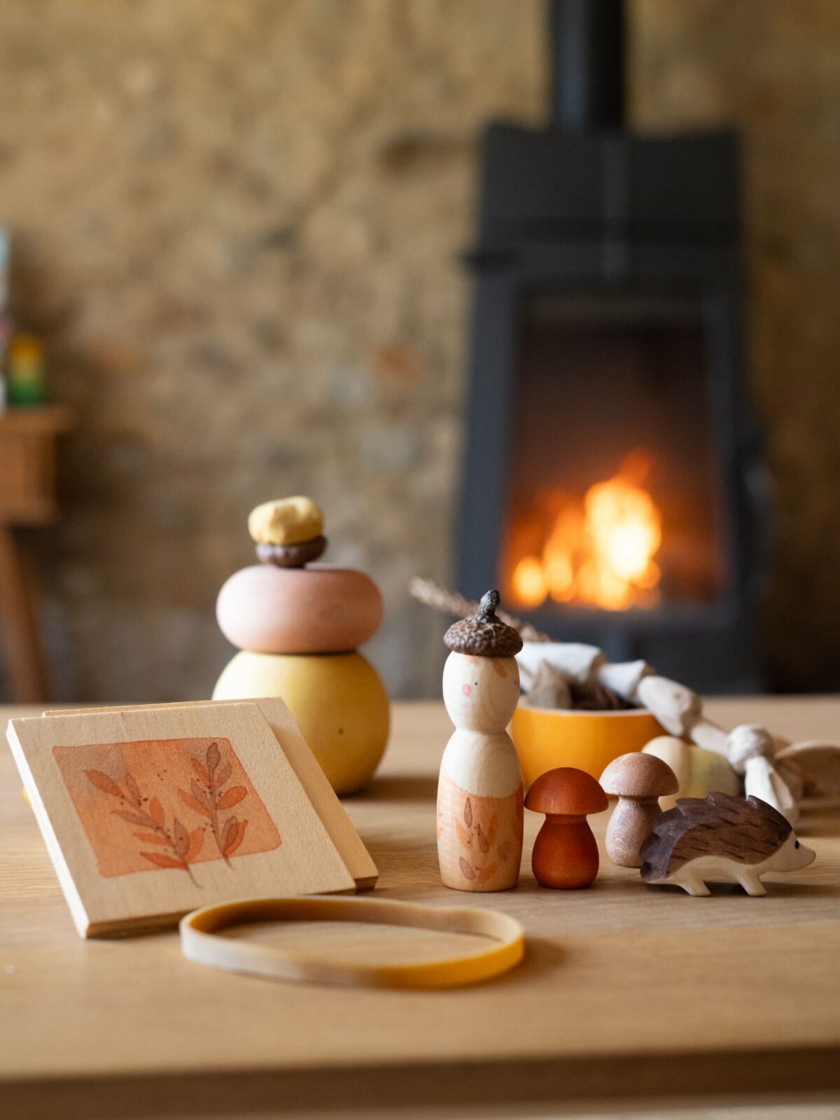 Grapat Hello Autumn! Limited edition Grapat puidust mänguasjad - HellyK - Kvaliteetsed lasteriided, villariided, barefoot jalatsid