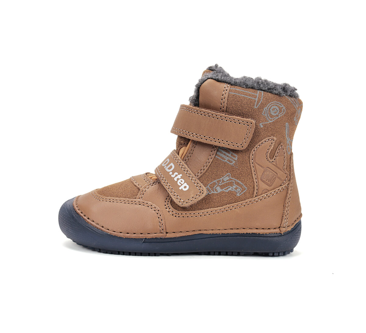 D.D.Step helendava talla ja sooja voodriga barefoot-saapad, chocolate/tööriistad 063 D.D.Step - HellyK - Kvaliteetsed lasteriided, villariided, barefoot jalatsid