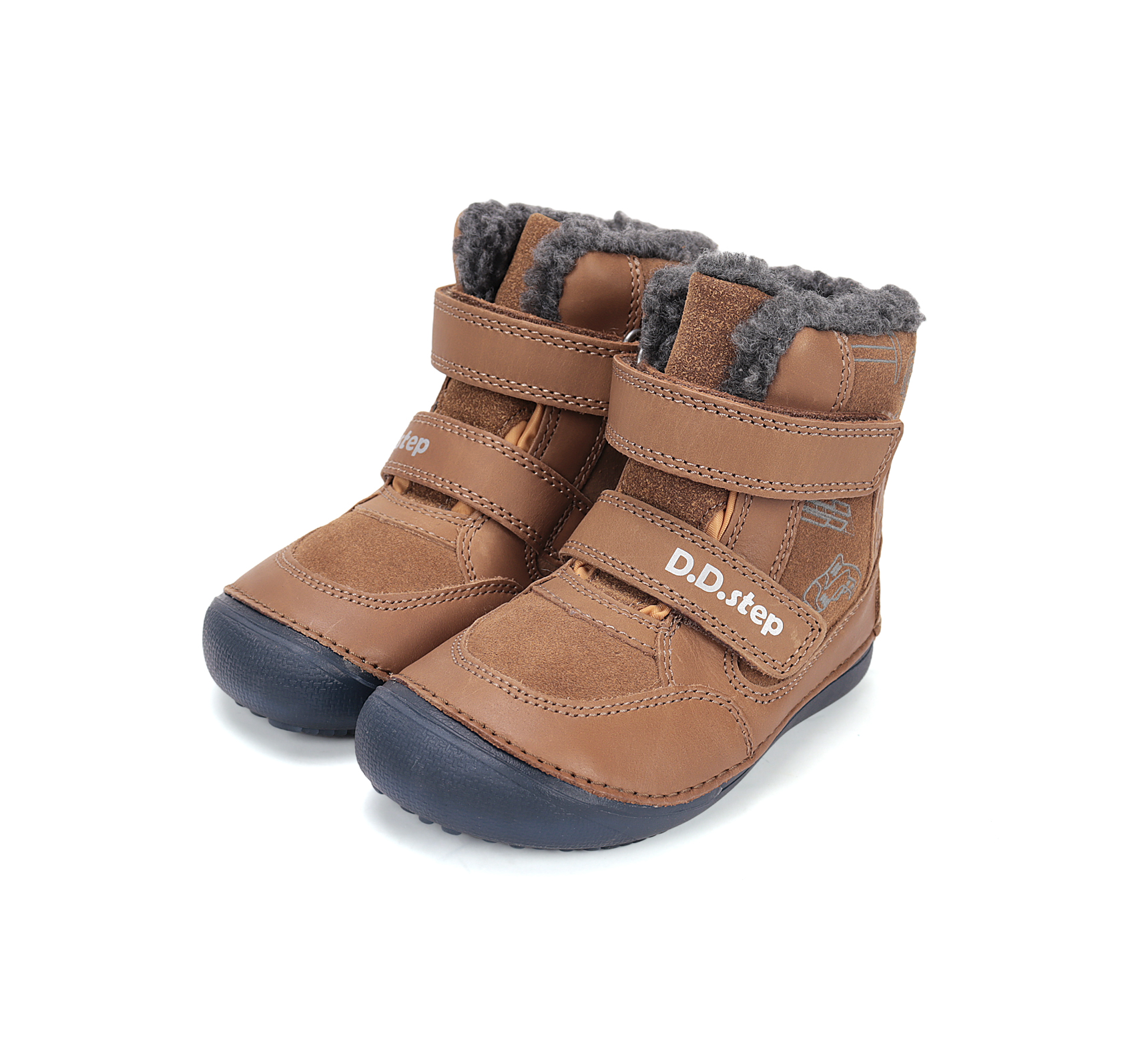 D.D.Step helendava talla ja sooja voodriga barefoot-saapad, chocolate/tööriistad 063 D.D.Step - HellyK - Kvaliteetsed lasteriided, villariided, barefoot jalatsid