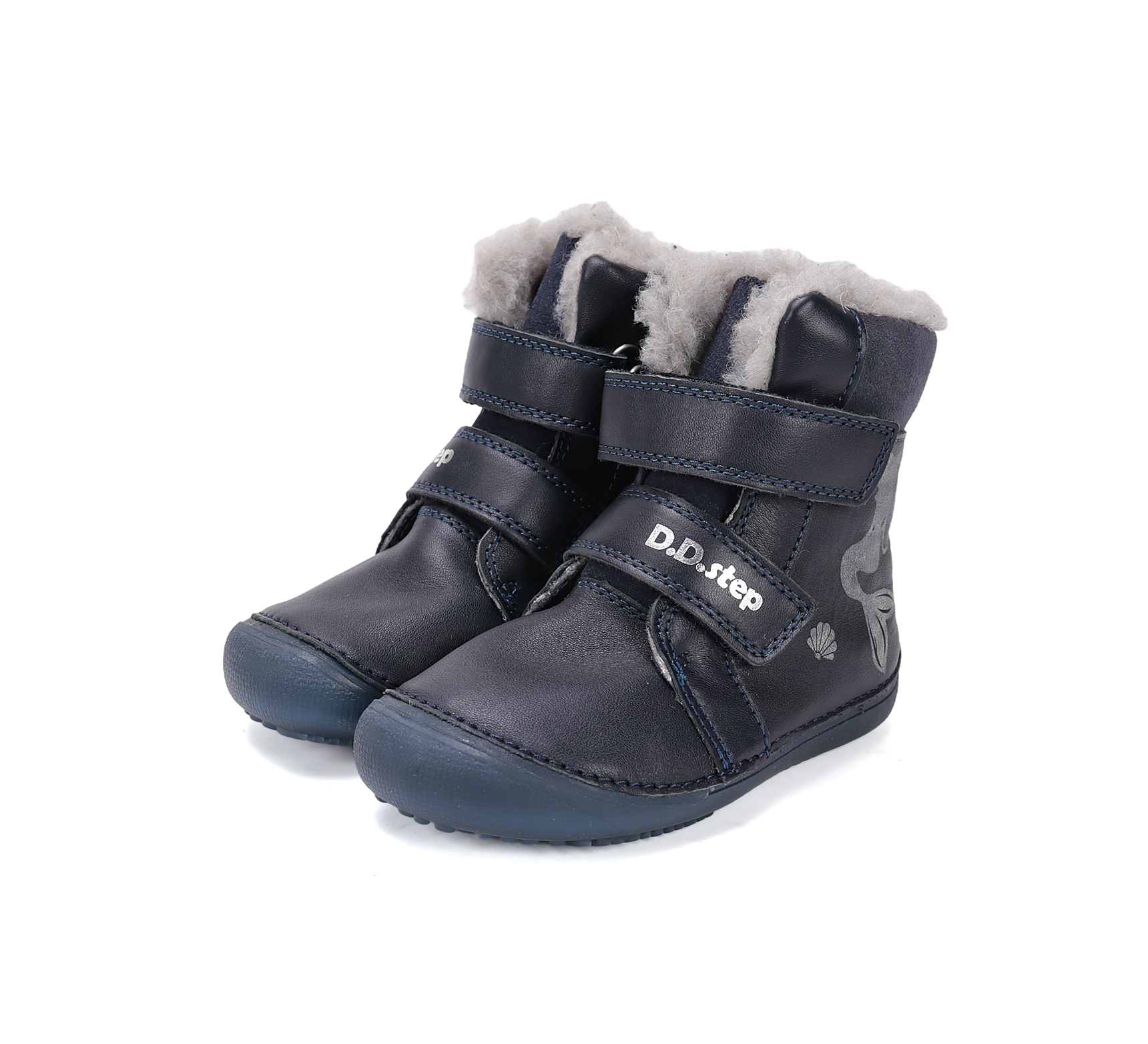 D.D.Step helendava talla ja villase voodriga barefoot-saapad, royal blue/063 D.D.Step - HellyK - Kvaliteetsed lasteriided, villariided, barefoot jalatsid