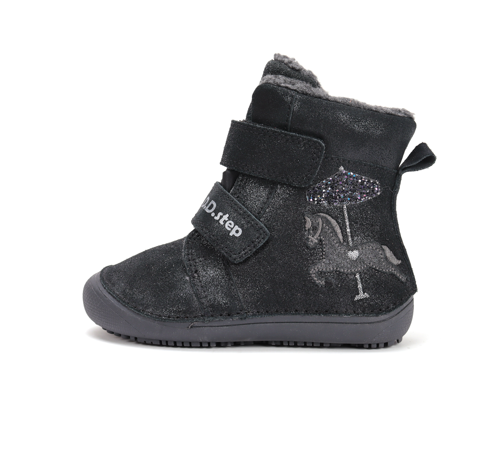 D.D.Step nahast barefoot-saapad, black 063 D.D.Step - HellyK - Kvaliteetsed lasteriided, villariided, barefoot jalatsid