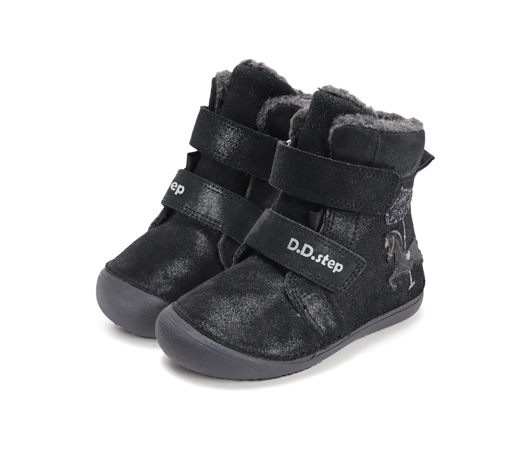 D.D.Step nahast barefoot-saapad, black 063 D.D.Step - HellyK - Kvaliteetsed lasteriided, villariided, barefoot jalatsid