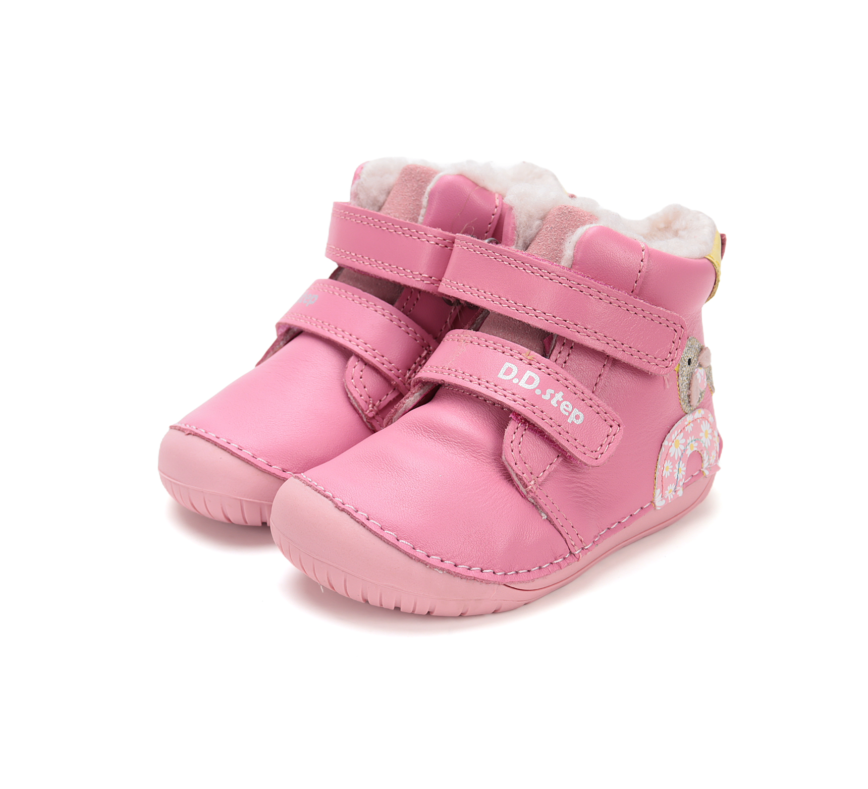 D.D.Step nahast barefoot-saapad, pink D.D.Step - HellyK - Kvaliteetsed lasteriided, villariided, barefoot jalatsid