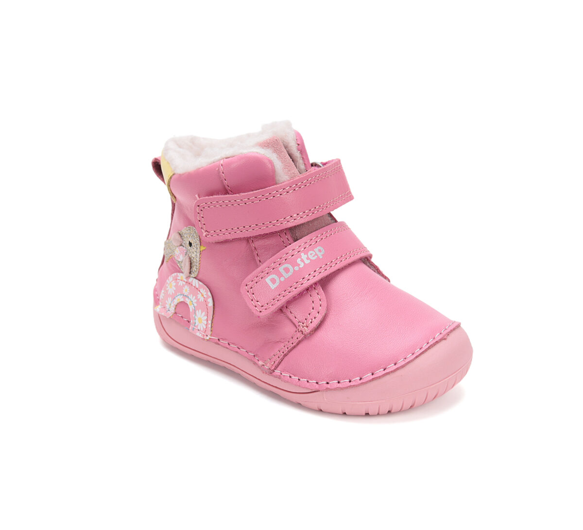 D.D.Step nahast barefoot-saapad, pink D.D.Step - HellyK - Kvaliteetsed lasteriided, villariided, barefoot jalatsid