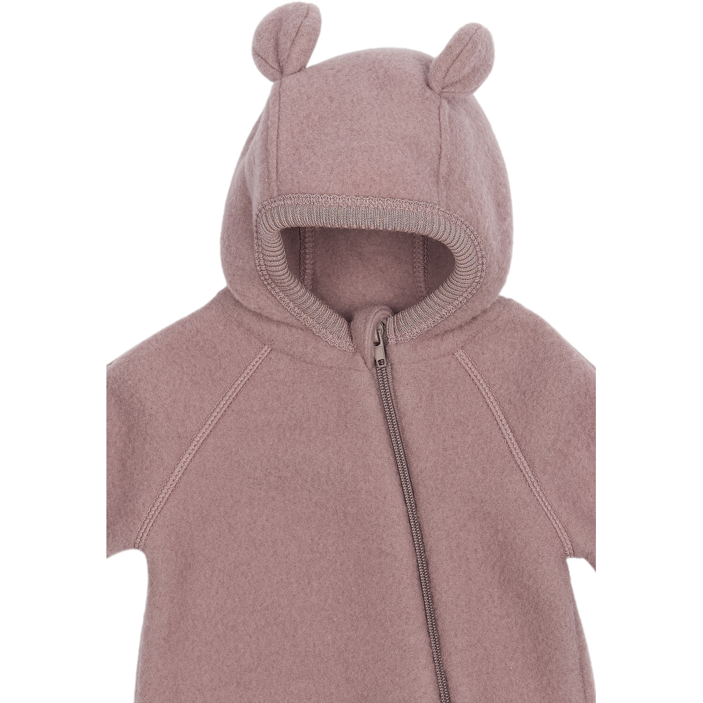 Mikk-Line meriinofliisist kombe kapuutsi ja kõrvadega, twilight mauve Mikk-Line - HellyK - Kvaliteetsed lasteriided, villariided, barefoot jalatsid