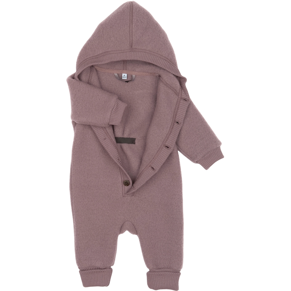 Mikk-Line meriinofliisist kombe kapuutsiga, twilight mauve Mikk-Line - HellyK - Kvaliteetsed lasteriided, villariided, barefoot jalatsid