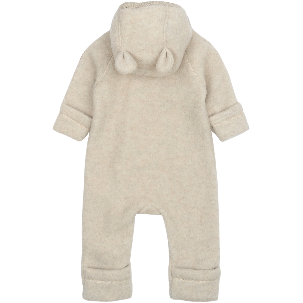 Mikk-Line meriinofliisist kombe kapuutsi ja kõrvadega, melange offwhite Mikk-Line - HellyK - Kvaliteetsed lasteriided, villariided, barefoot jalatsid