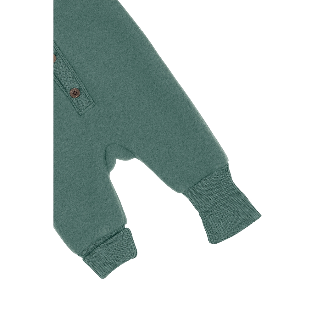 Mikk-Line meriinofliisist kombe kapuutsiga, balsam green Mikk-Line - HellyK - Kvaliteetsed lasteriided, villariided, barefoot jalatsid