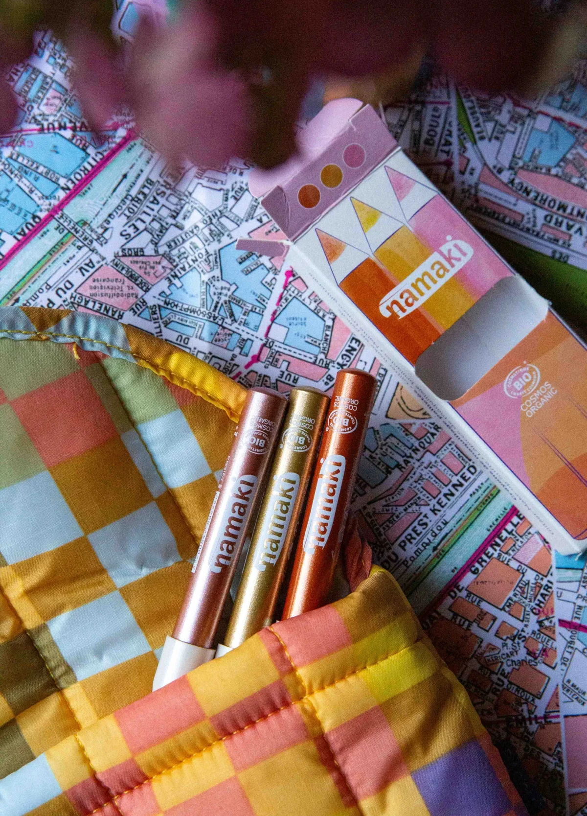 NAMAKI Glitter jumestuspliiatsid Sunshine, 3tk Hooldusvahendid, kosmeetika ja aksessuaarid - HellyK - Kvaliteetsed lasteriided, villariided, barefoot jalatsid