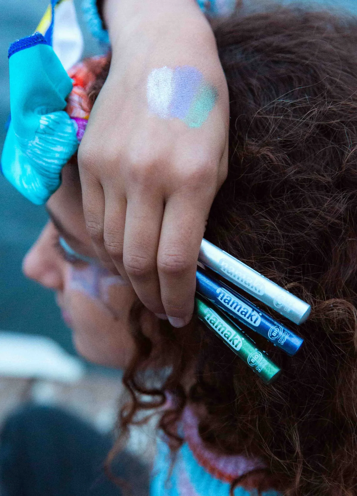 NAMAKI Glitter jumestuspliiatsid Moolight, 3tk Hooldusvahendid, kosmeetika ja aksessuaarid - HellyK - Kvaliteetsed lasteriided, villariided, barefoot jalatsid