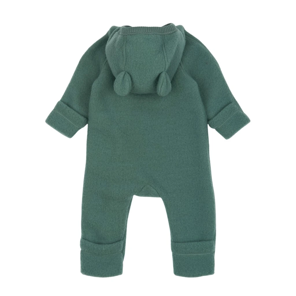 Mikk-Line meriinofliisist kombe kapuutsi ja kõrvadega, balsam green Mikk-Line - HellyK - Kvaliteetsed lasteriided, villariided, barefoot jalatsid