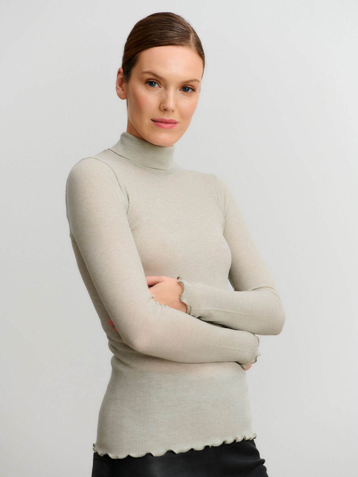 Rosemunde meriinovillane polo, abbey stone Naistele - HellyK - Kvaliteetsed lasteriided, villariided, barefoot jalatsid