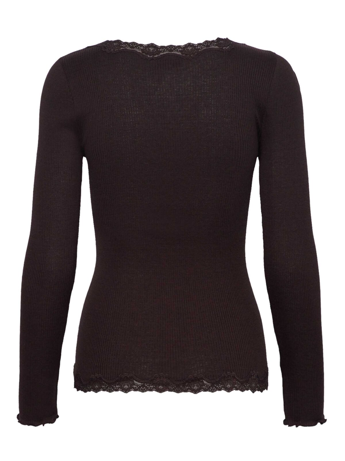 Rosemunde Babette pitsiga siidikardigan, ganache Naistele - HellyK - Kvaliteetsed lasteriided, villariided, barefoot jalatsid