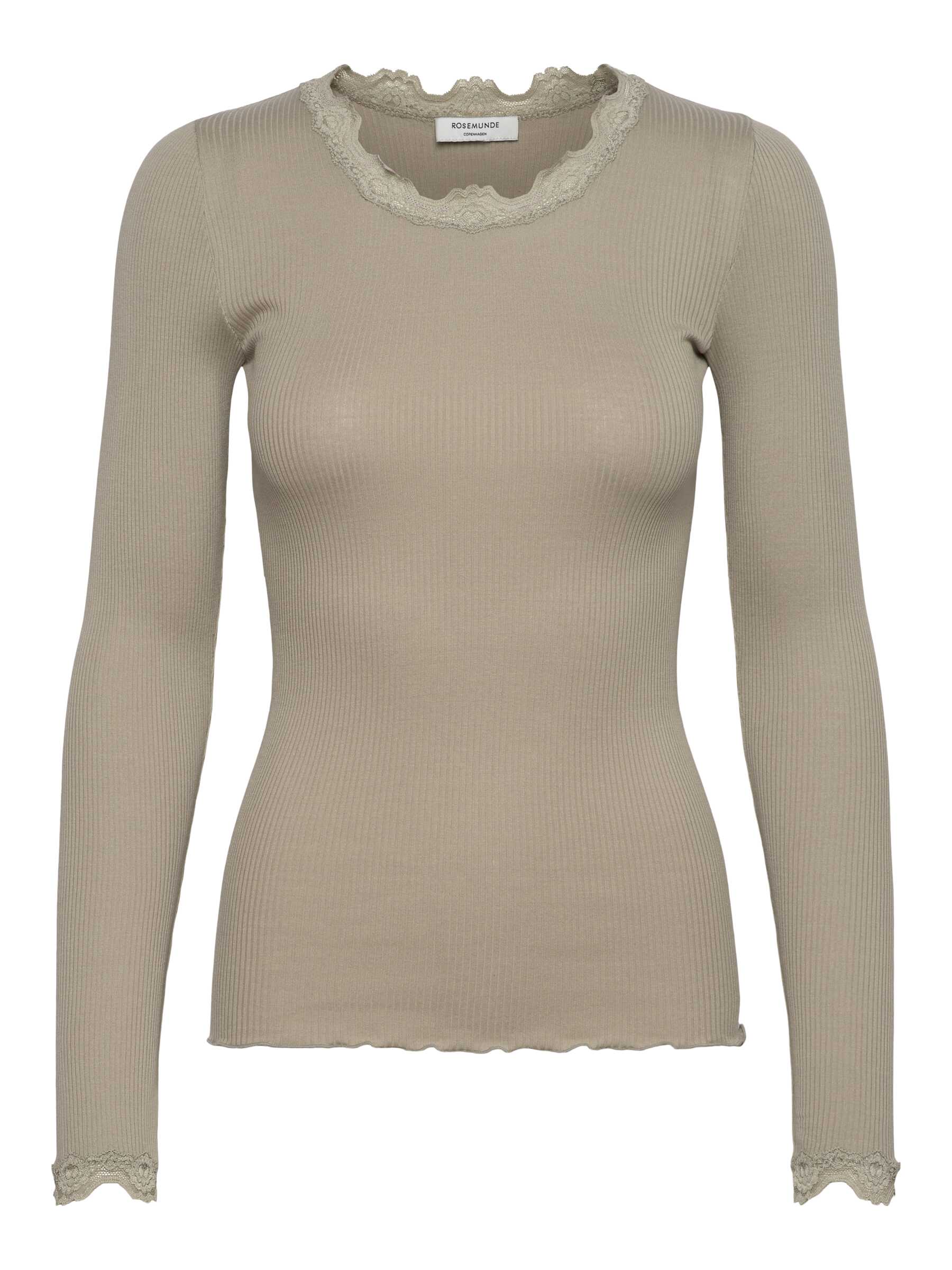 Rosemunde Babette pitsiga siidikardigan, ganache Naistele - HellyK - Kvaliteetsed lasteriided, villariided, barefoot jalatsid