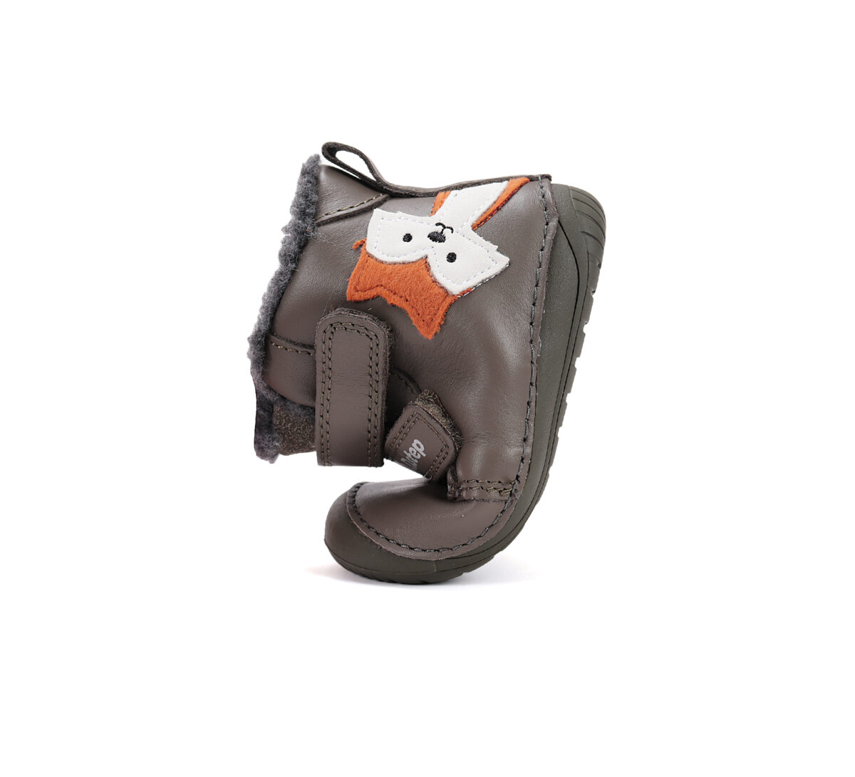 D.D.Step nahast barefoot-saapad, khaki/rebane D.D.Step - HellyK - Kvaliteetsed lasteriided, villariided, barefoot jalatsid