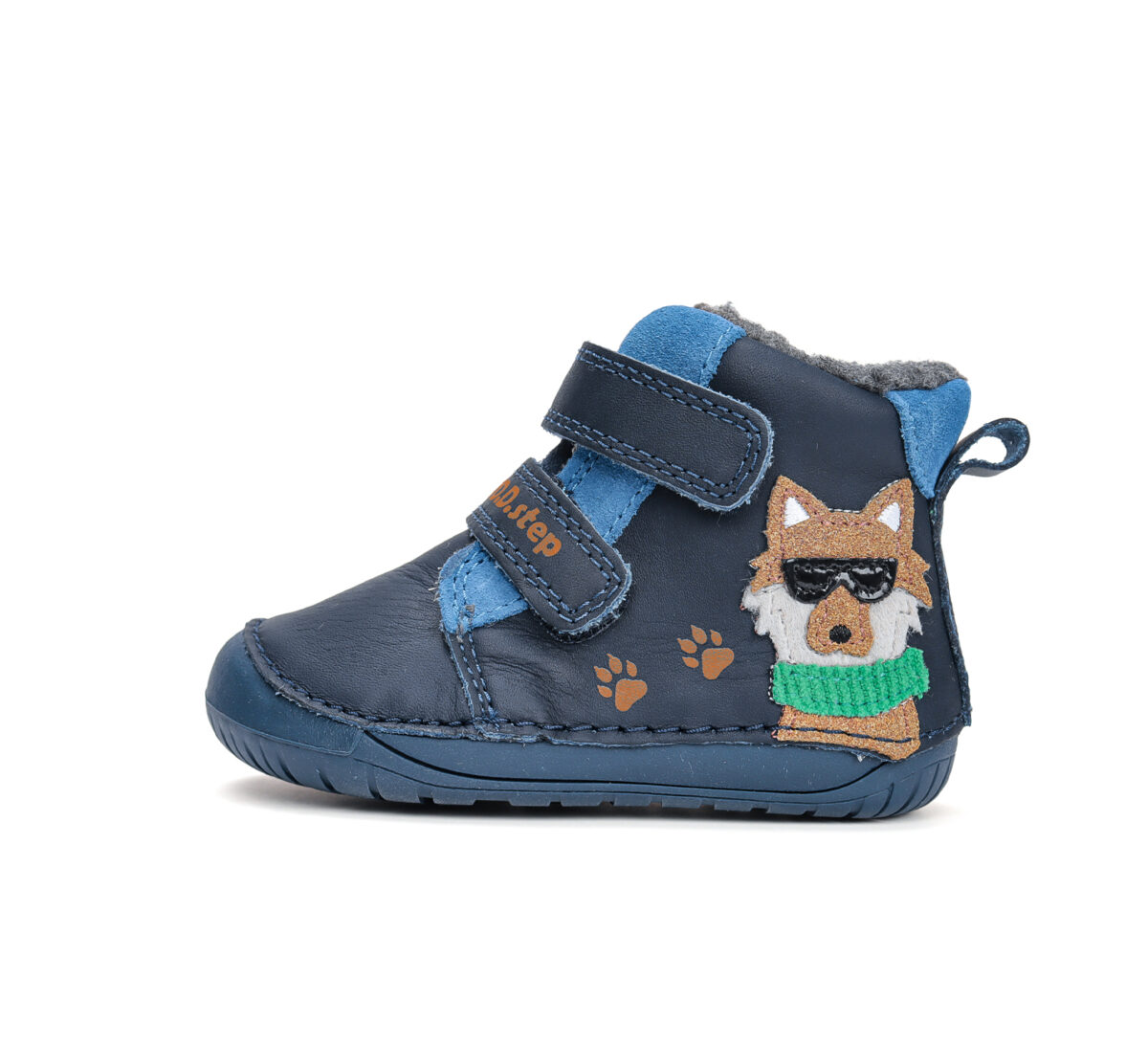 D.D.Step nahast barefoot-saapad, royal blue II/hunt D.D.Step - HellyK - Kvaliteetsed lasteriided, villariided, barefoot jalatsid