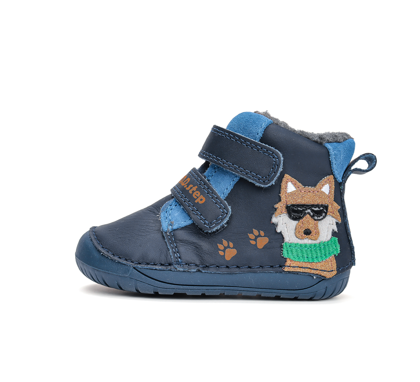 D.D.Step nahast barefoot-saapad, royal blue II/hunt D.D.Step - HellyK - Kvaliteetsed lasteriided, villariided, barefoot jalatsid