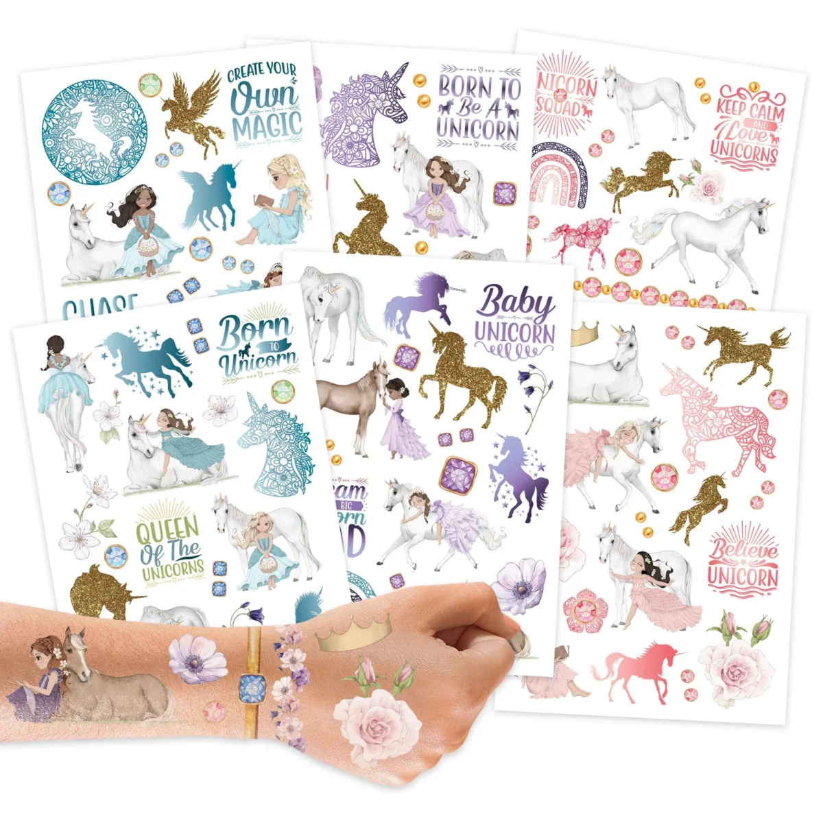 Papierdrachen ajutine sädelev tattoo, Unicorns Ajutised tattood - HellyK - Kvaliteetsed lasteriided, villariided, barefoot jalatsid