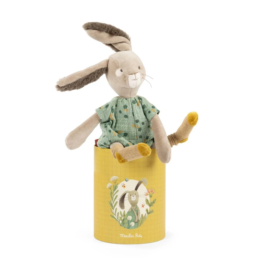 Moulin Roty, salveiroheline jänku Trois petits lapins Kaisukad ja kaltsunukud - HellyK - Kvaliteetsed lasteriided, villariided, barefoot jalatsid