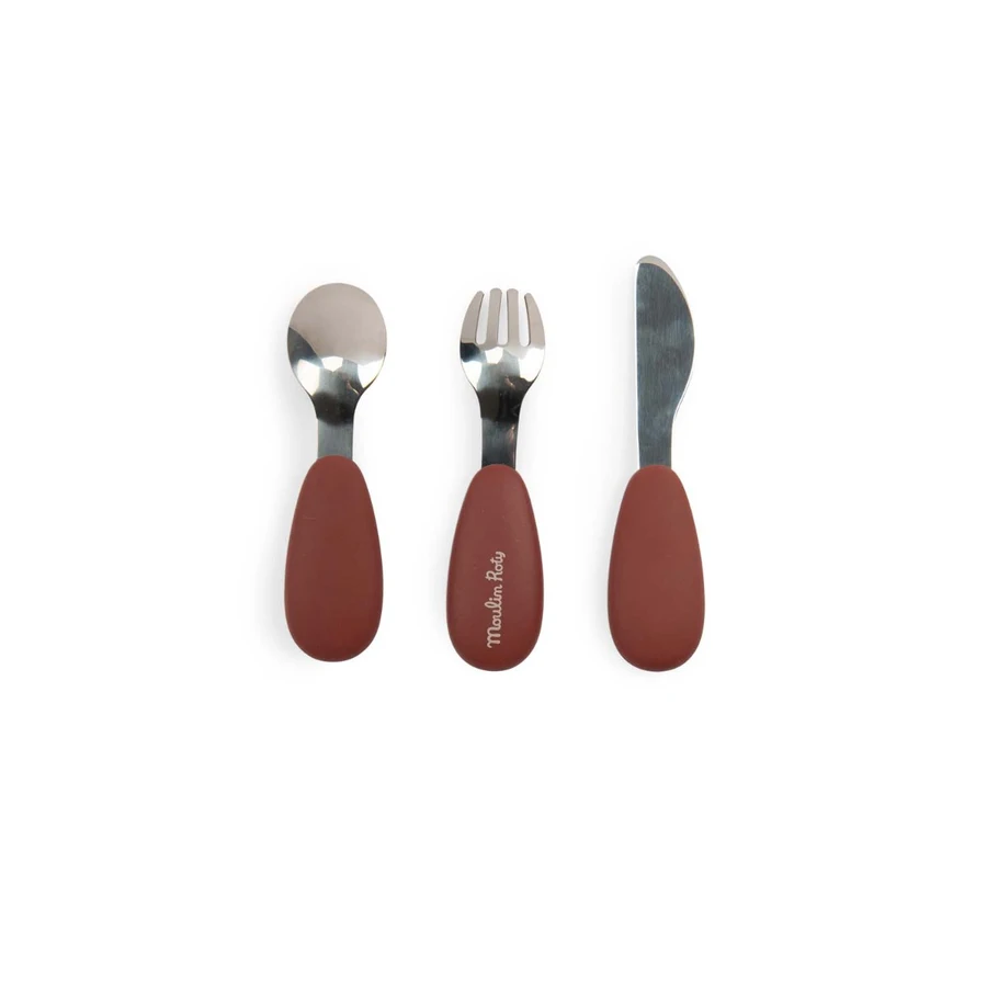 Moulin Roty söögiriistade komplekt Après la pluie Kodumaailm ja muud tarvikud - HellyK - Kvaliteetsed lasteriided, villariided, barefoot jalatsid