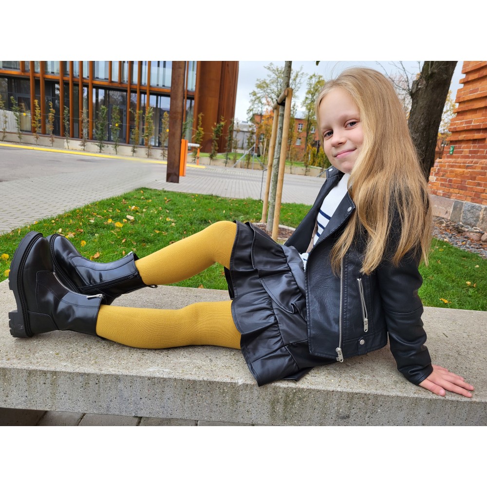 Vegateksa soojad ja pehmed meriinovillased sukkpüksid, sinep Villariided - HellyK - Kvaliteetsed lasteriided, villariided, barefoot jalatsid