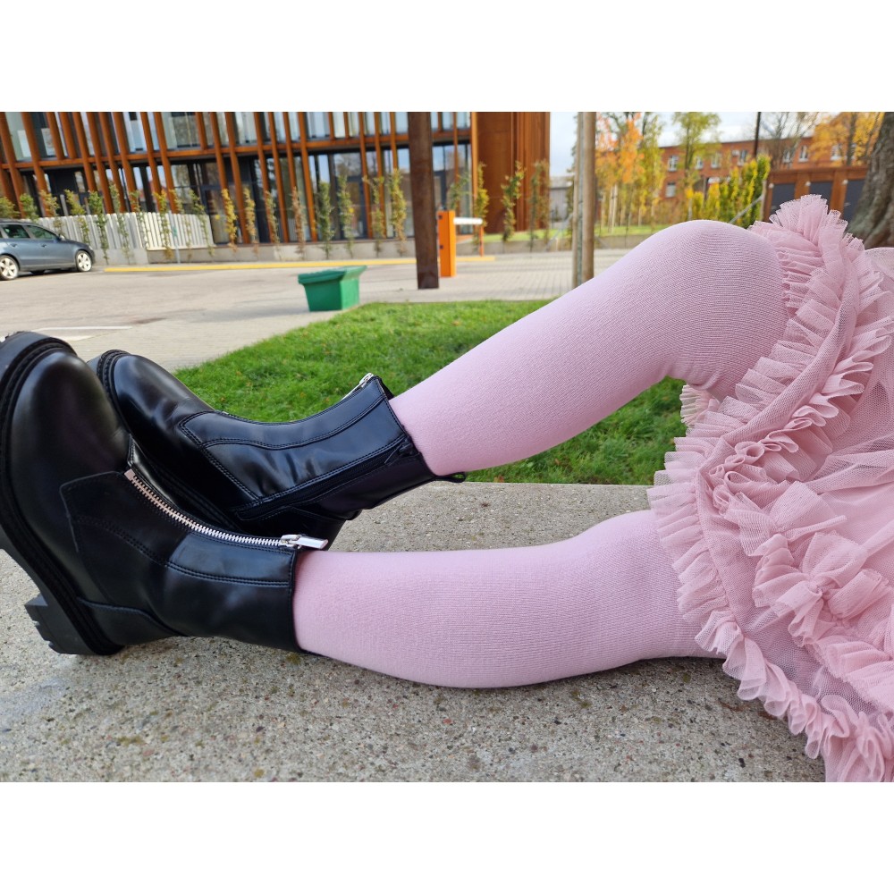 Vegateksa soojad ja pehmed meriinovillased sukkpüksid, heleroosa Villariided - HellyK - Kvaliteetsed lasteriided, villariided, barefoot jalatsid