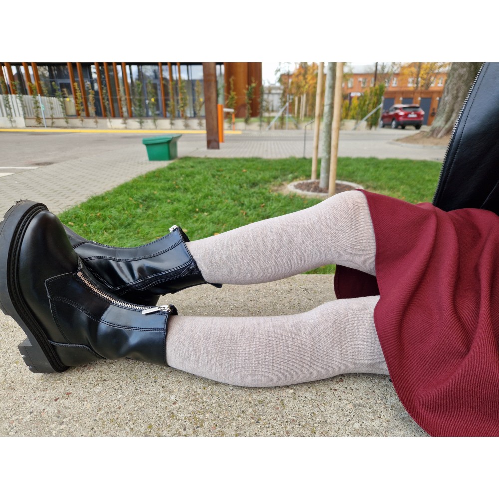 Vegateksa soojad ja pehmed meriinovillased sukkpüksid, helepruun Villariided - HellyK - Kvaliteetsed lasteriided, villariided, barefoot jalatsid