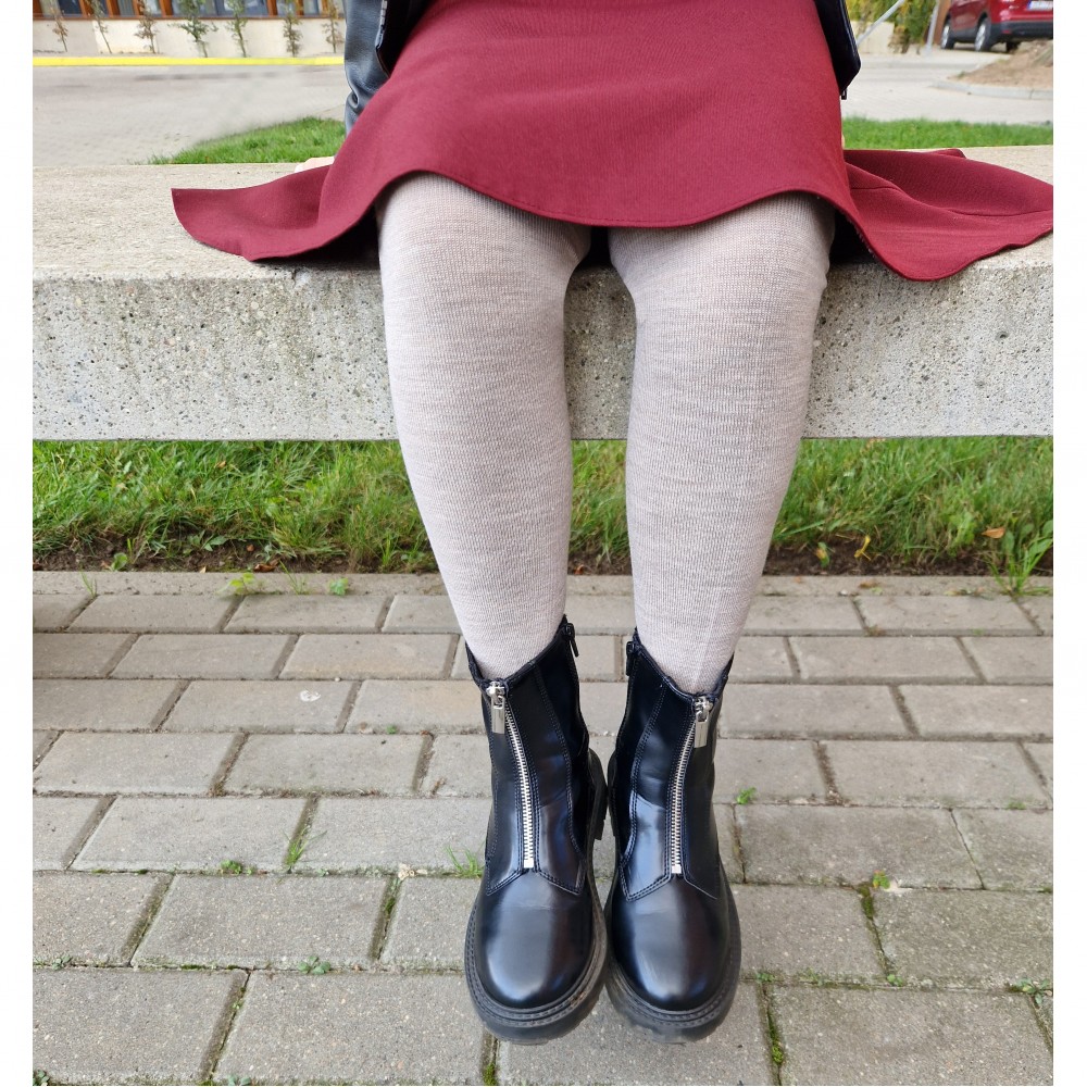 Vegateksa soojad ja pehmed meriinovillased sukkpüksid, helepruun Villariided - HellyK - Kvaliteetsed lasteriided, villariided, barefoot jalatsid