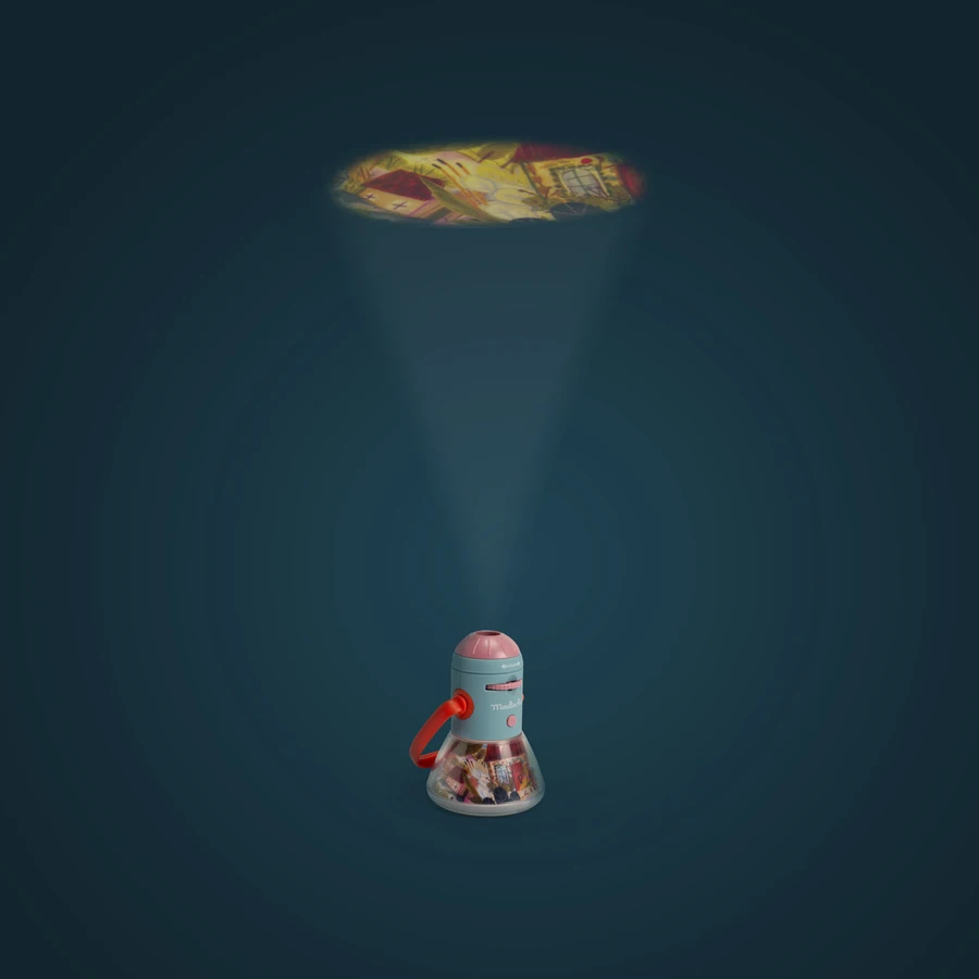 Moulin Roty The Minouchkas lugude projektor / öölamp Moulin Roty The Minouchkas lugude projektor / öölamp Lugude lambid/varjunukud - HellyK - Kvaliteetsed lasteriided, villariided, barefoot jalatsid