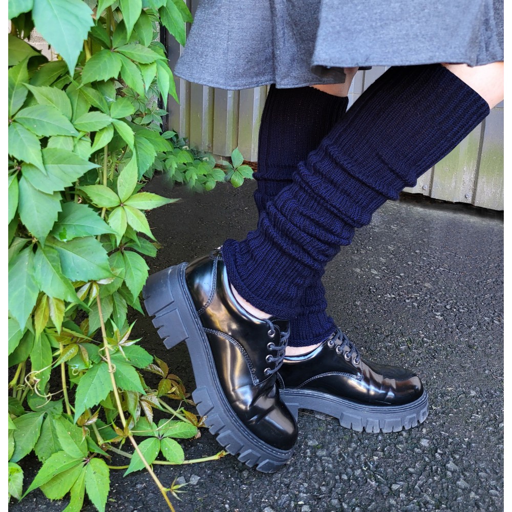 Vegateksa villased kootud säärised, tumesinine Villariided - HellyK - Kvaliteetsed lasteriided, villariided, barefoot jalatsid