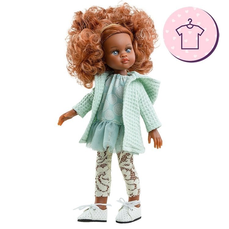 Paola Reina Gordis 34cm nuku kleit+jakk, green Mänguasjad - HellyK - Kvaliteetsed lasteriided, villariided, barefoot jalatsid