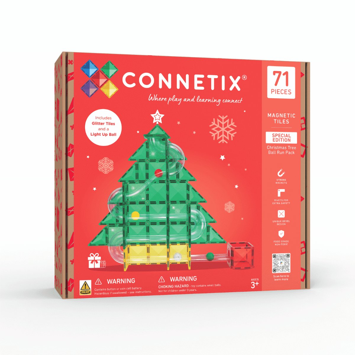 Connetix Special Edition Christmas Tree Ball Run 71pc🎄 Connetix Special Edition Christmas Tree Ball Run 71pc🎄 CONNETIX magnetklotsid - HellyK - Kvaliteetsed lasteriided, villariided, barefoot jalatsid