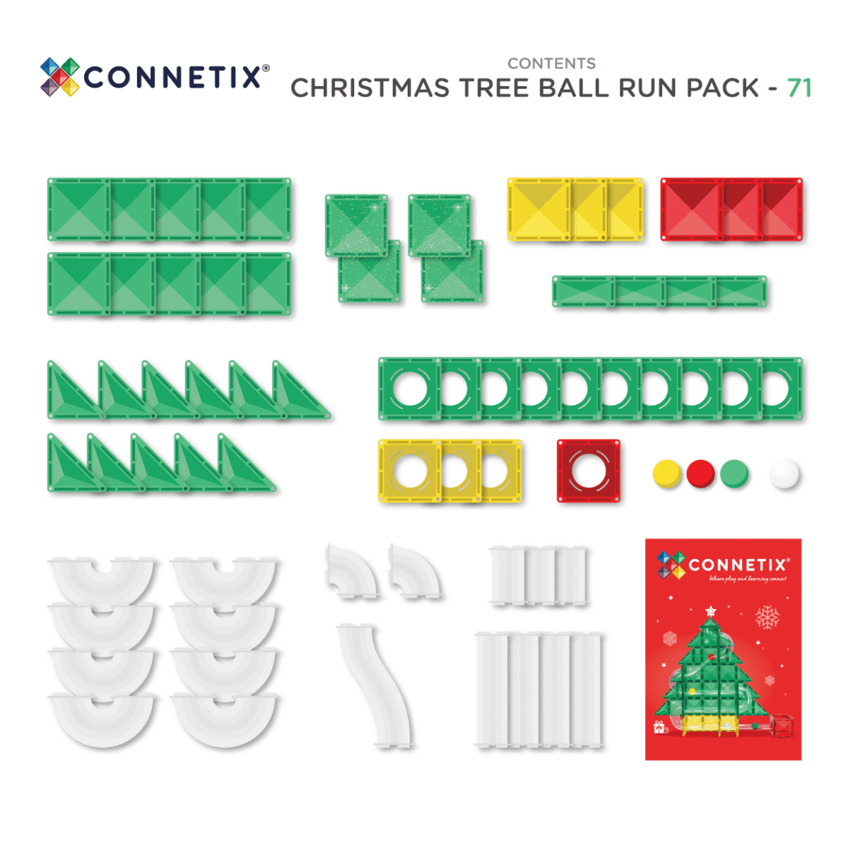 Connetix Special Edition Christmas Tree Ball Run 71pc🎄 Connetix Special Edition Christmas Tree Ball Run 71pc🎄 CONNETIX magnetklotsid - HellyK - Kvaliteetsed lasteriided, villariided, barefoot jalatsid