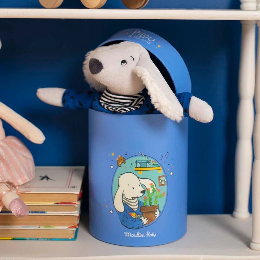 Moulin Roty koeranukk Pilou Puce & Pilou Kaisukad ja kaltsunukud - HellyK - Kvaliteetsed lasteriided, villariided, barefoot jalatsid