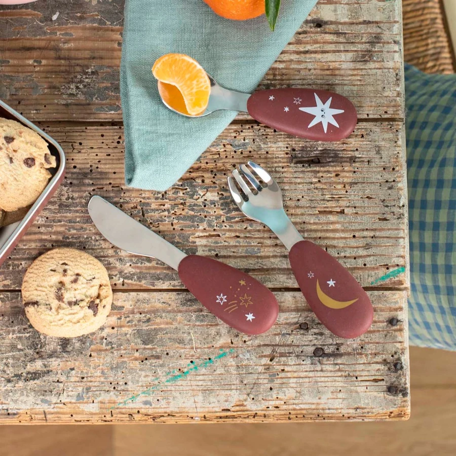 Moulin Roty söögiriistade komplekt Après la pluie Kodumaailm ja muud tarvikud - HellyK - Kvaliteetsed lasteriided, villariided, barefoot jalatsid