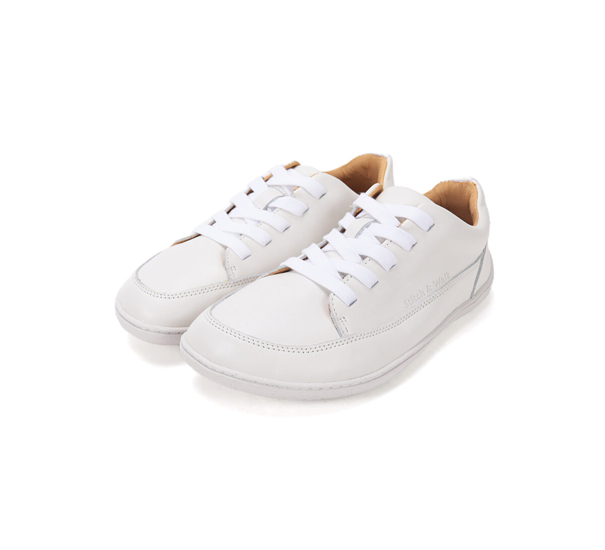 Stitch & Walk nahast vabaajajalanõud, white Kevad/sügis - HellyK - Kvaliteetsed lasteriided, villariided, barefoot jalatsid