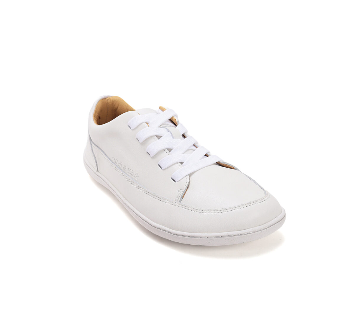 Stitch & Walk nahast vabaajajalanõud, white Kevad/sügis - HellyK - Kvaliteetsed lasteriided, villariided, barefoot jalatsid