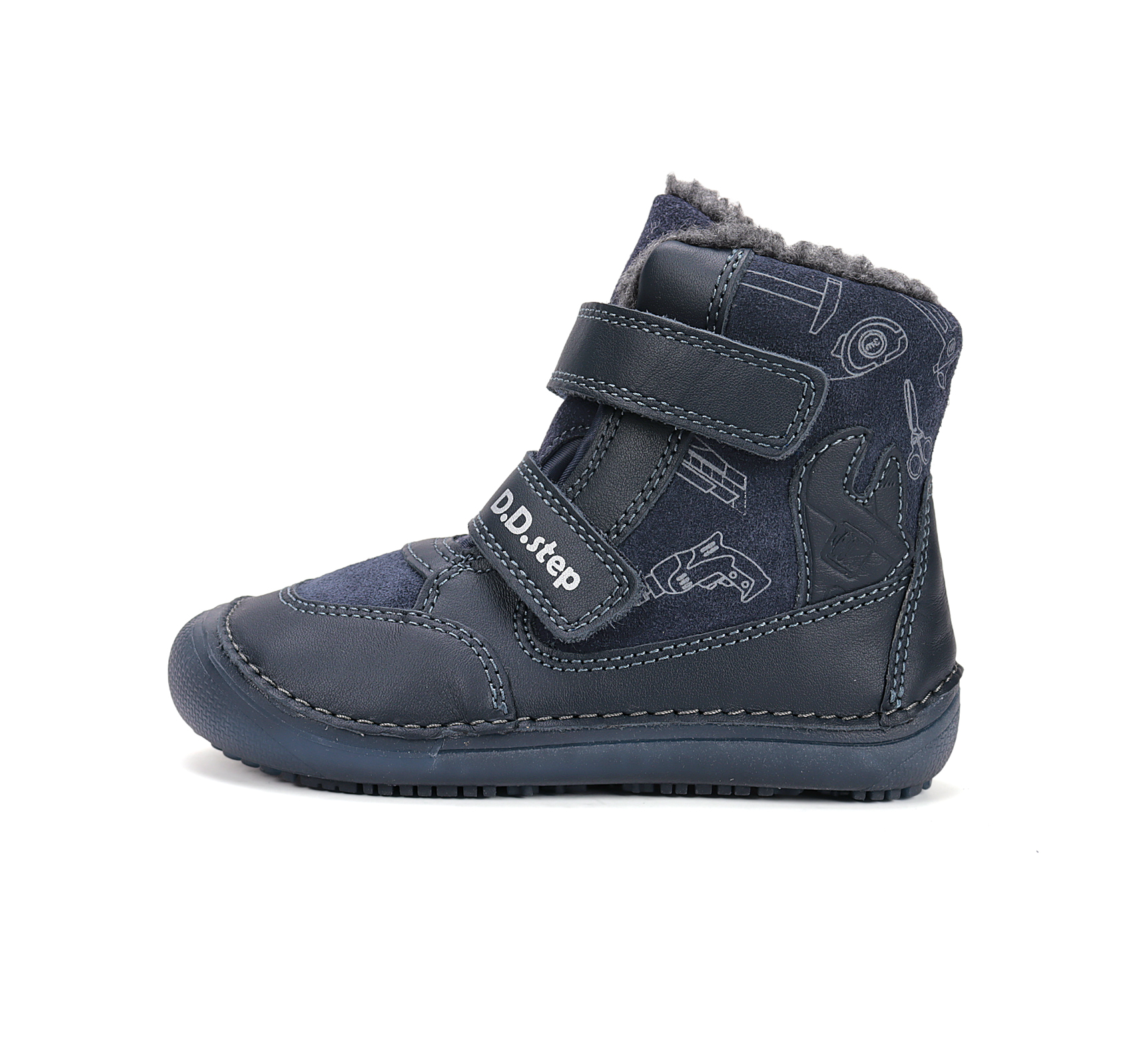 D.D.Step helendava talla ja sooja voodriga barefoot-saapad, royal blue/tööriistad 063 D.D.Step - HellyK - Kvaliteetsed lasteriided, villariided, barefoot jalatsid