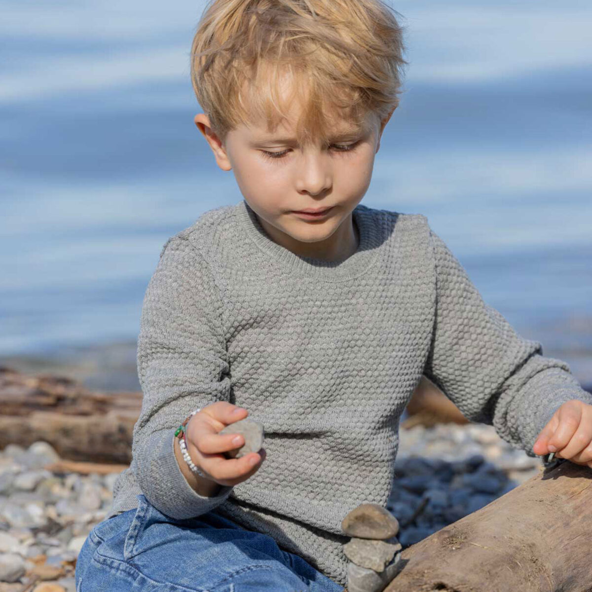 Disana meriinovillane kärjemustriga kampsun, grey Disana - HellyK - Kvaliteetsed lasteriided, villariided, barefoot jalatsid